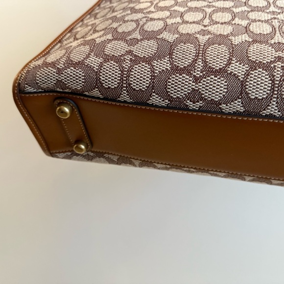 Coach Brown and Tan Briefcase with Monogram Elegance - Picture 4 of 7